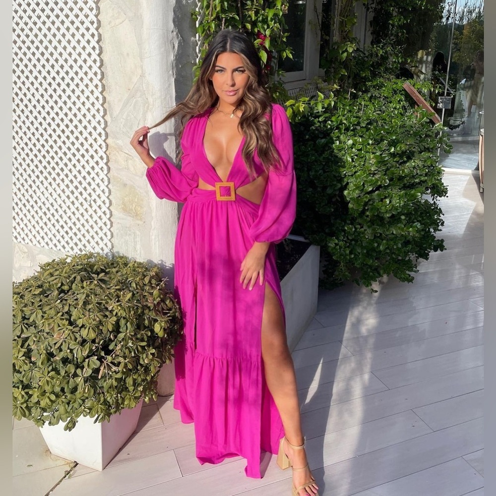 Pink Cut-Out Maxi Dress